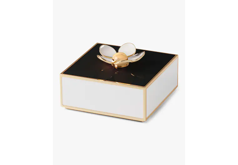 Kate Spade Black Floral jewelry box kate spade new york Large Floral Jewelry Box in Black & Gold main image 4