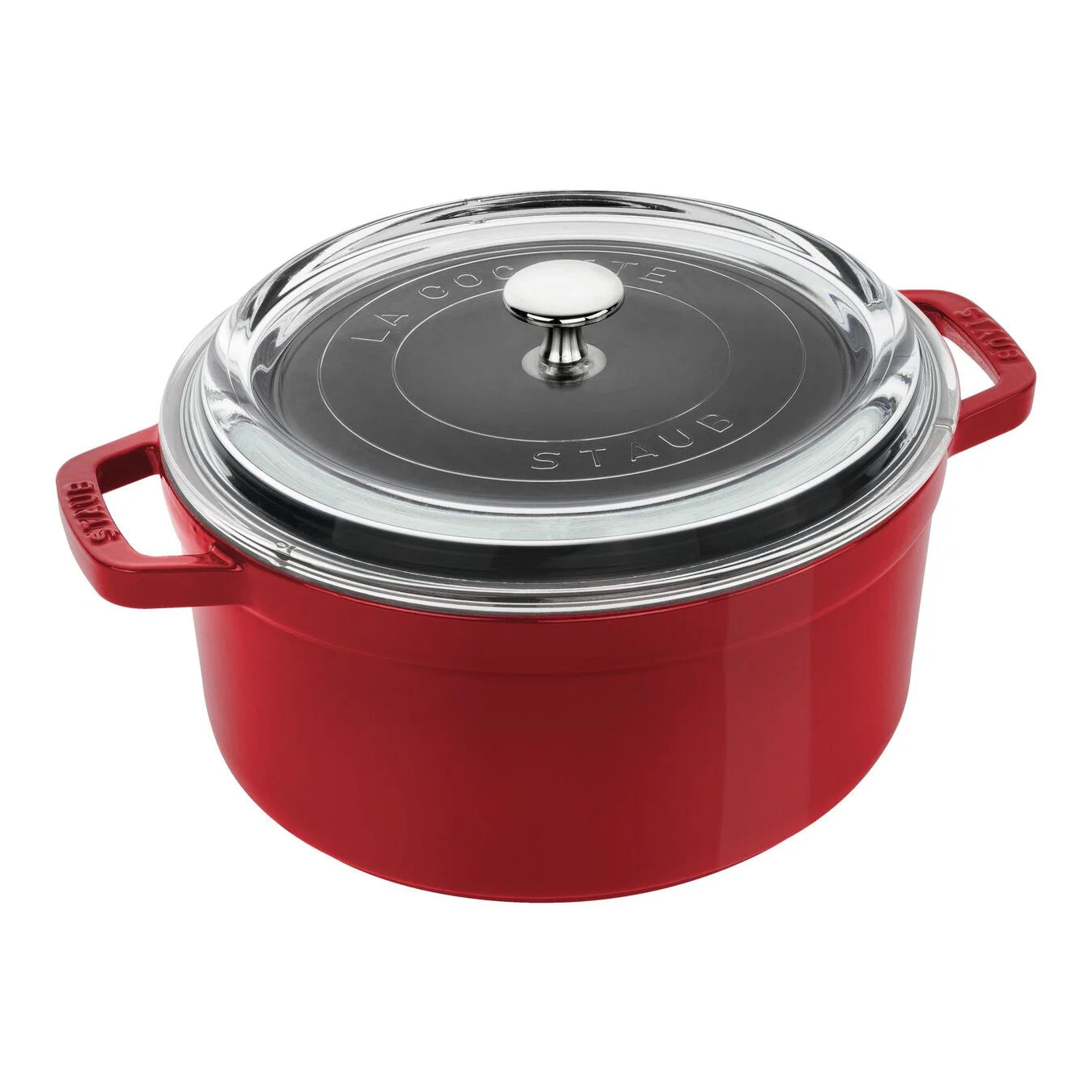 STAUB LA COCOTTE 3.8 L CAST IRON ROUND COCOTTE WITH GLASS LID