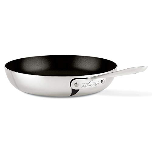 All-Clad 4111 NS R2 Stainless Steel 3-Ply Bonded Dishwasher Safe Nonstick French Skillet Cookware, 11-Inch, Silver