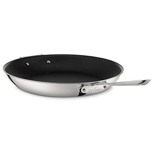 All-Clad 4114 NS R2 Stainless Steel Tri-Ply Bonded Dishwasher Safe PFOA-Free Nonstick Fry Pan / Cookware, 14-Inch, Silver