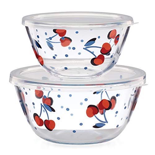 Kate Spade Vintage Cherry Dot 2-Piece Round Storage Set, 3.95 LB, Multi
