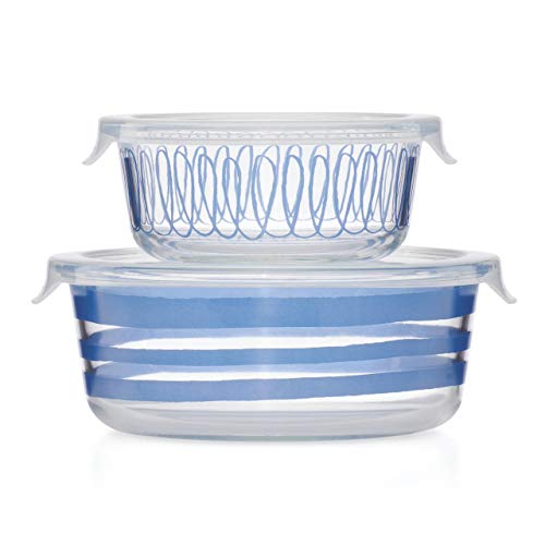 KATE SPADE Charlotte Street 2-piece Storage Bowl Set, 1.85 LB, Blue