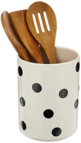 KATE SPADE Deco Dot 4-piece Utensil Holder Set, 3.9 LB, White